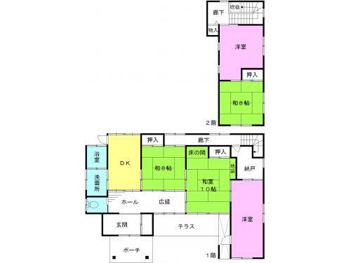 Floor plan. 120 million yen, 5DK+S, Land area 495.86 sq m , Building area 15.16 sq m