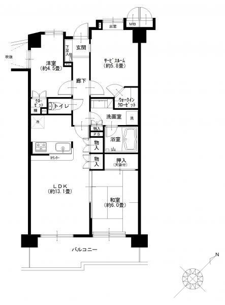Floor plan. 3LDK, Price 30,900,000 yen, Occupied area 67.62 sq m , Balcony area 9.42 sq m