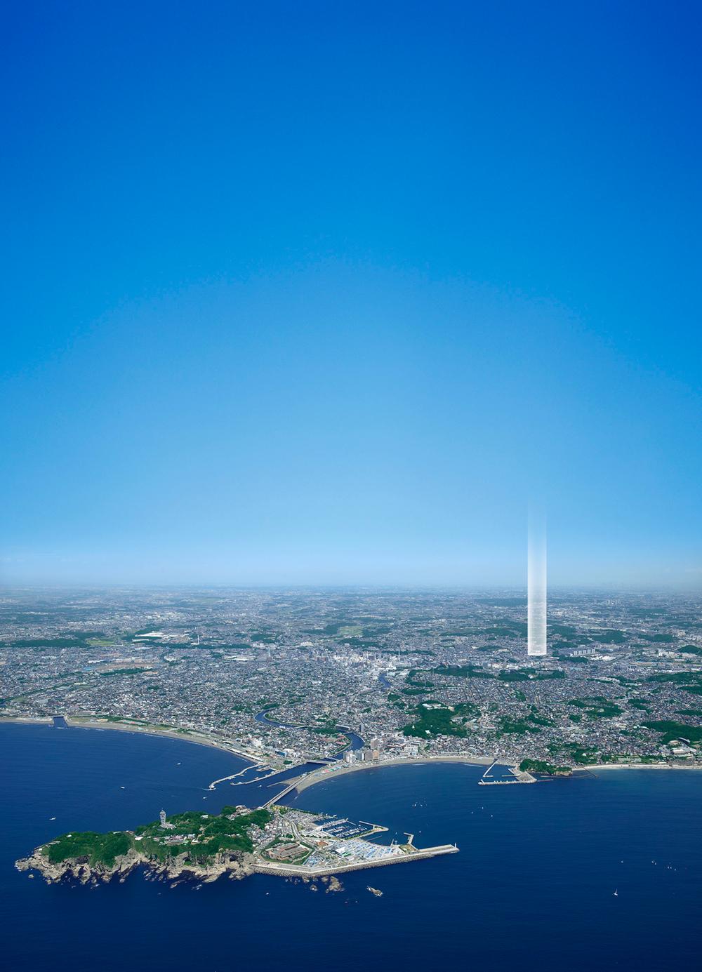 aerial photograph. Have been made a part of CG processing in local (September, 25 years) shot as seen from the sky.