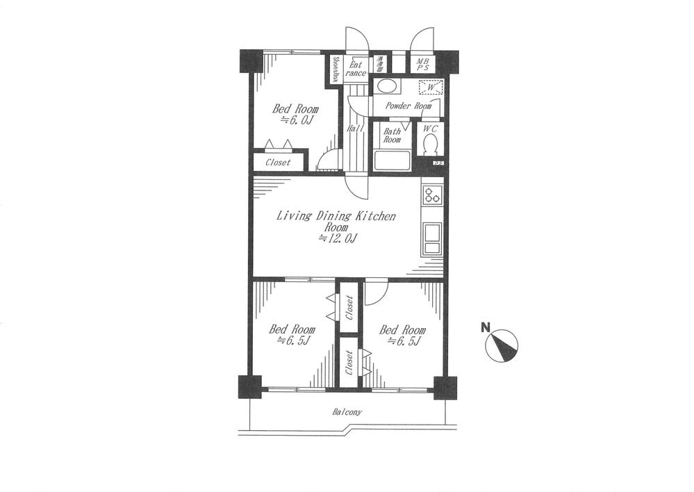 Floor plan. 3LDK, Price 21.9 million yen, Occupied area 71.19 sq m , Balcony area 8.82 sq m