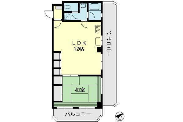 Floor plan. 1LDK, Price 16.8 million yen, Occupied area 52.32 sq m , Balcony area 20 sq m