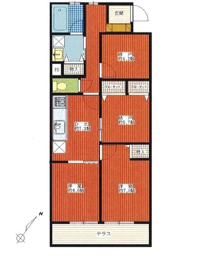 Floor plan. 3DK, Price 15.8 million yen, Occupied area 68.85 sq m
