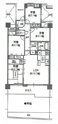Floor plan. 4LDK, Price 38,900,000 yen, Spacious floor plan of their own area 83.01 sq m 4LDK. Also it comes with a private garden!