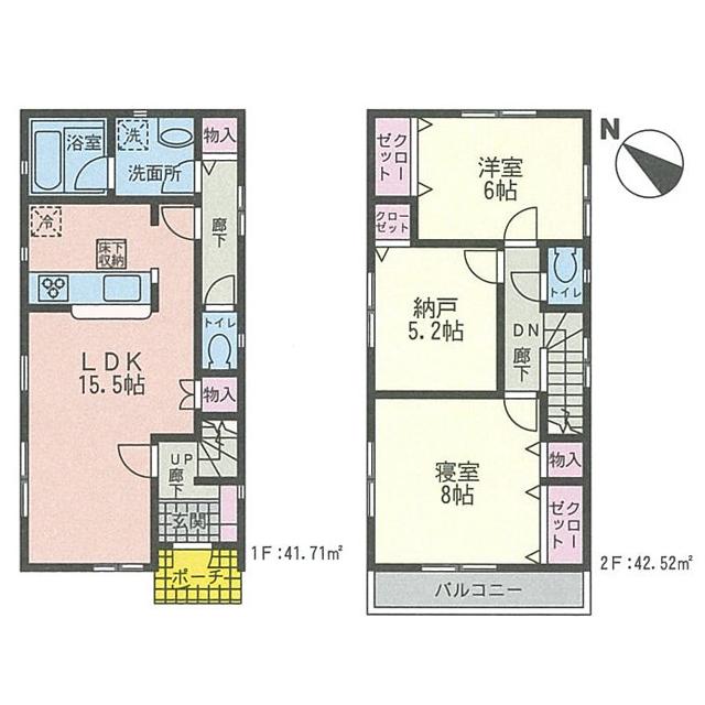 Floor plan. (3 Building), Price 36,800,000 yen, 2LDK+S, Land area 107.11 sq m , Building area 84.23 sq m