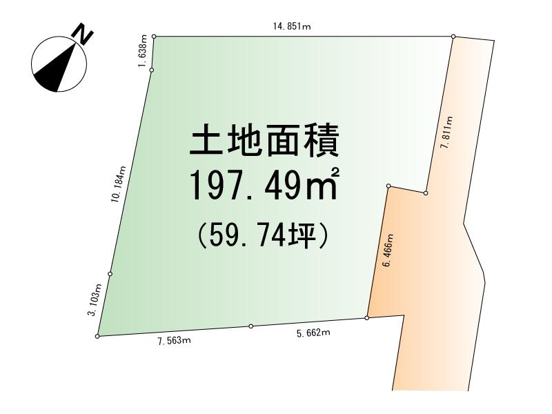 Compartment figure. Land price 42 million yen, Land area 197.49 sq m