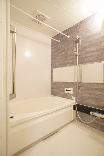 Bath. It produces a calm space with accent panel specification. 