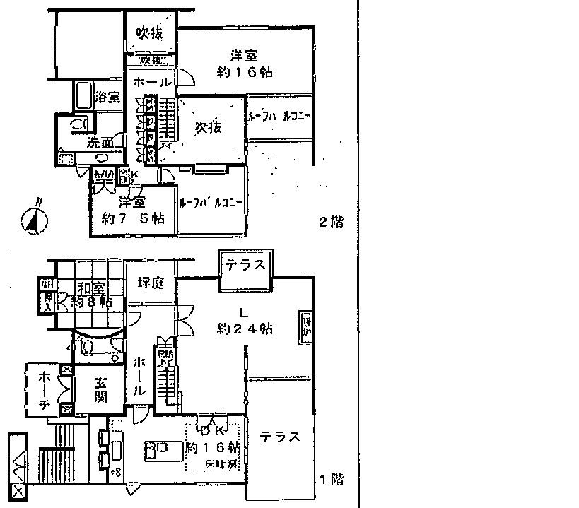 Floor plan. 55,800,000 yen, 3LDK, Land area 231.4 sq m , Building area 196.6 sq m spacious 3LDK