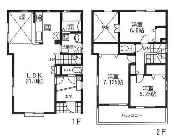 Floor plan. 34,800,000 yen, 4LDK, Land area 110 sq m , Building area 93.98 sq m