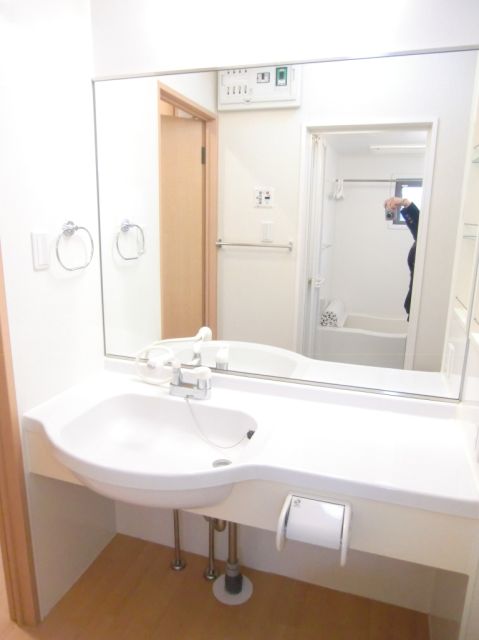 Washroom. Wash basin is a wider cleaning is also easy to