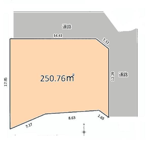 Compartment figure. Land price 62 million yen, Land area 250.76 sq m