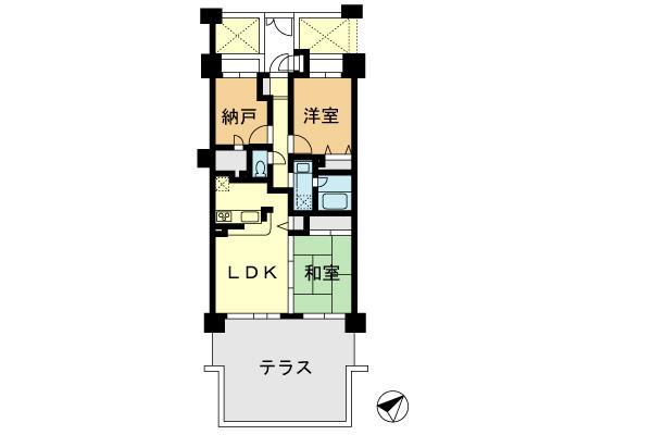 Floor plan. 2LDK, Price 27.5 million yen, Occupied area 65.41 sq m