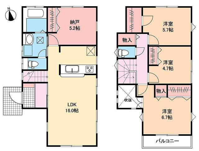 Floor plan. 35,800,000 yen, 4LDK, Land area 134 sq m , Building area 92 sq m