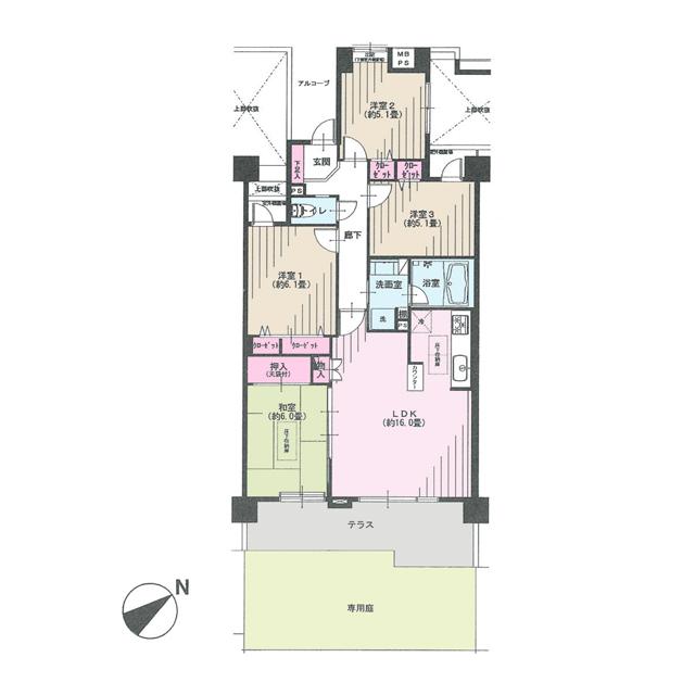 Floor plan. 4LDK, Price 38,900,000 yen, Occupied area 83.01 sq m