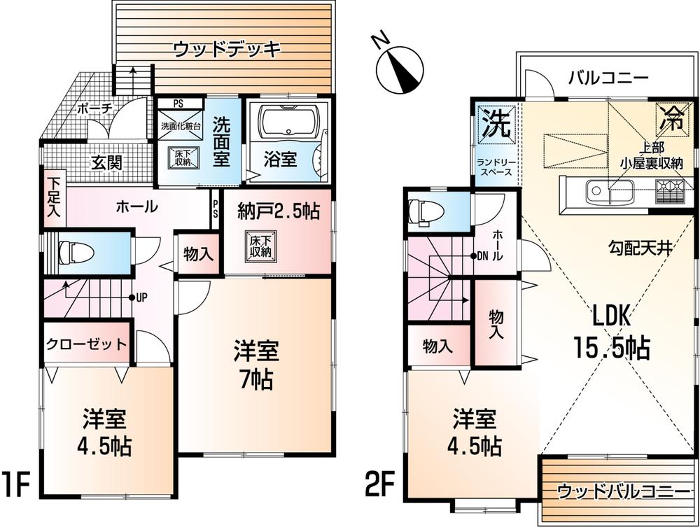 Floor plan. 39,800,000 yen, 3LDK, Land area 109.53 sq m , Building area 86.53 sq m