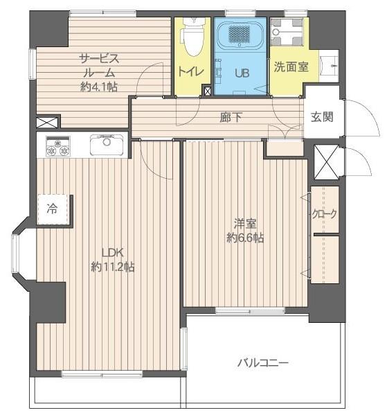 Floor plan. 1LDK + S (storeroom), Price 16.8 million yen, Footprint 51.9 sq m , Balcony area 5.6 sq m