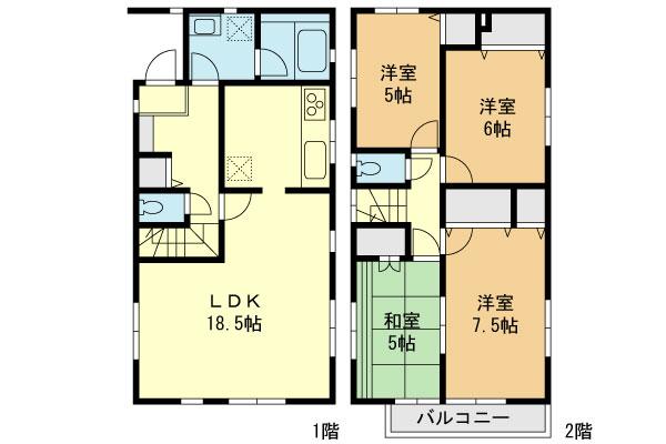 Floor plan. 42,500,000 yen, 4LDK, Land area 137.2 sq m , Building area 95.57 sq m