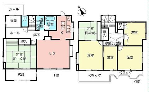 Floor plan. 34,800,000 yen, 6LDK, Land area 279.01 sq m , Building area 169.5 sq m