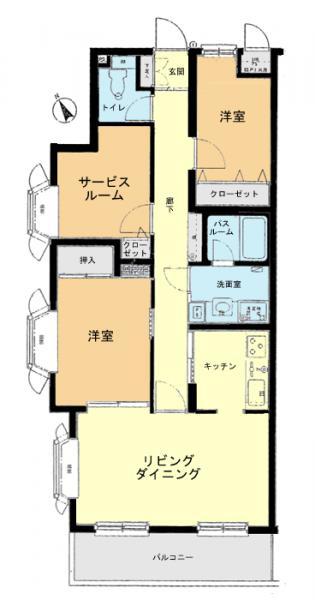Floor plan. 2LDK+S, Price 22,800,000 yen, Occupied area 69.87 sq m , Balcony area 9.15 sq m