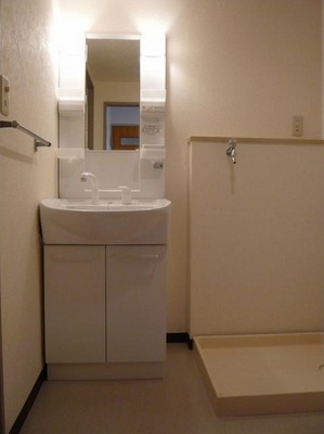 Washroom. Independent wash basin shampoo dresser