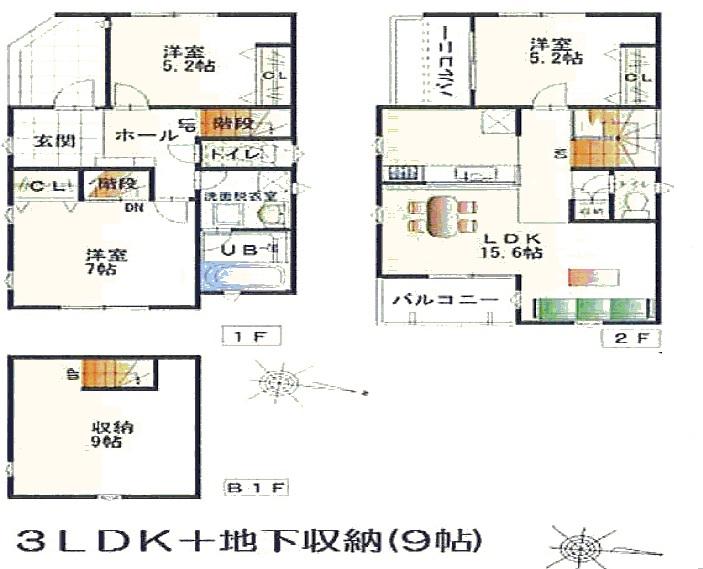 Floor plan. 29,800,000 yen, 3LDK + S (storeroom), Land area 100.88 sq m , Building area 98.95 sq m