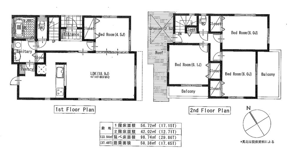 Other building plan example. Building plan example building price 17.5 million yen, Building area 98.74 sq m