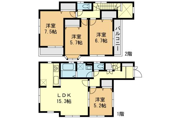 Floor plan. 39,800,000 yen, 4LDK, Land area 131.14 sq m , Building area 96.67 sq m