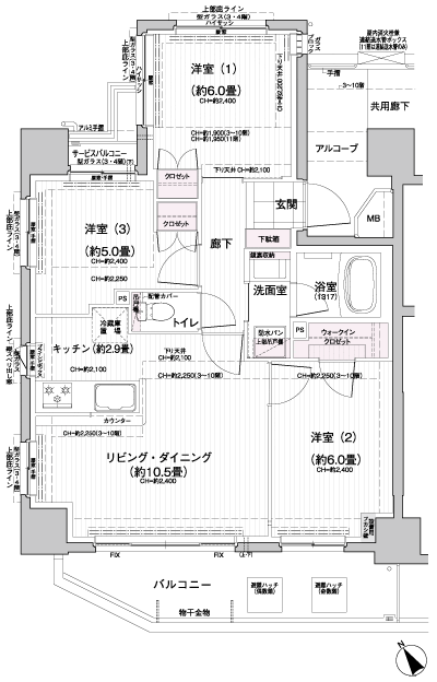 Floor: 3LDK, the area occupied: 63.4 sq m, Price: 44,500,000 yen, now on sale