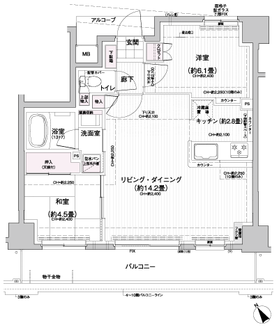 Floor: 2LDK, occupied area: 57.08 sq m, Price: 36,600,000 yen, now on sale