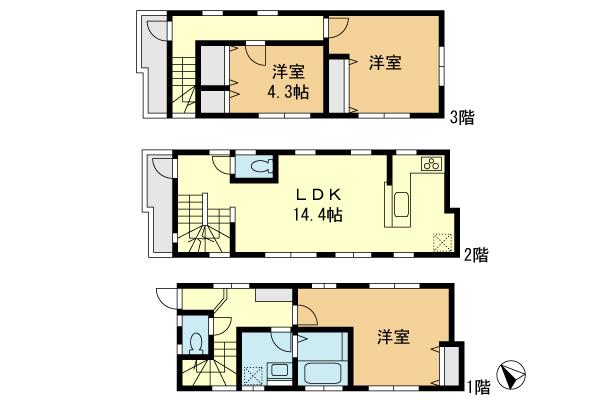 Floor plan. 27,800,000 yen, 3LDK, Land area 52.34 sq m , Building area 83.55 sq m