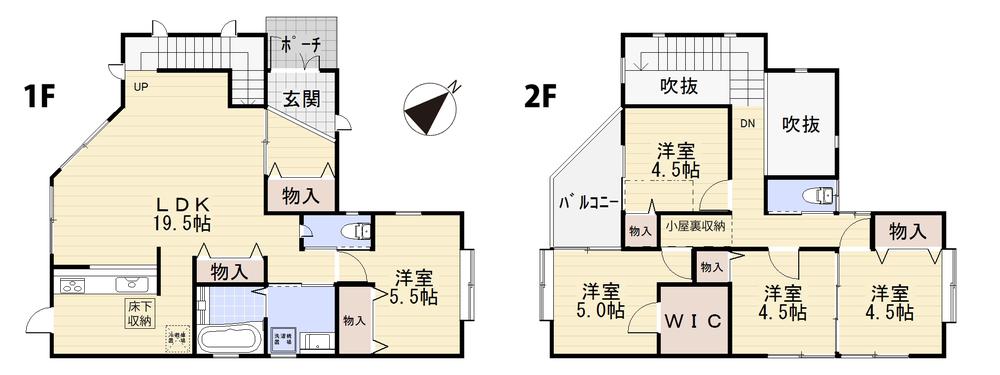 Floor plan. 42,800,000 yen, 5LDK, Land area 113.09 sq m , Building area 115.01 sq m