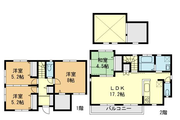 Floor plan. 31,800,000 yen, 4LDK, Land area 121.7 sq m , Building area 95.64 sq m