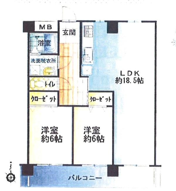 Floor plan. 2LDK, Price 17.8 million yen, Footprint 72.9 sq m