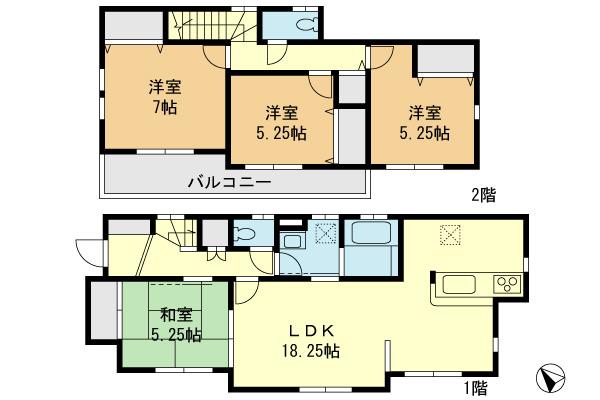 Floor plan. 43,800,000 yen, 4LDK, Land area 146.59 sq m , Building area 100.19 sq m
