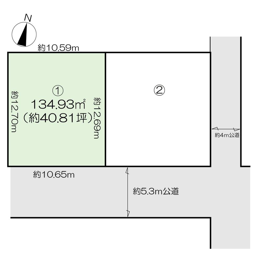 Compartment figure. Land price 32,500,000 yen, Land area 134.93 sq m