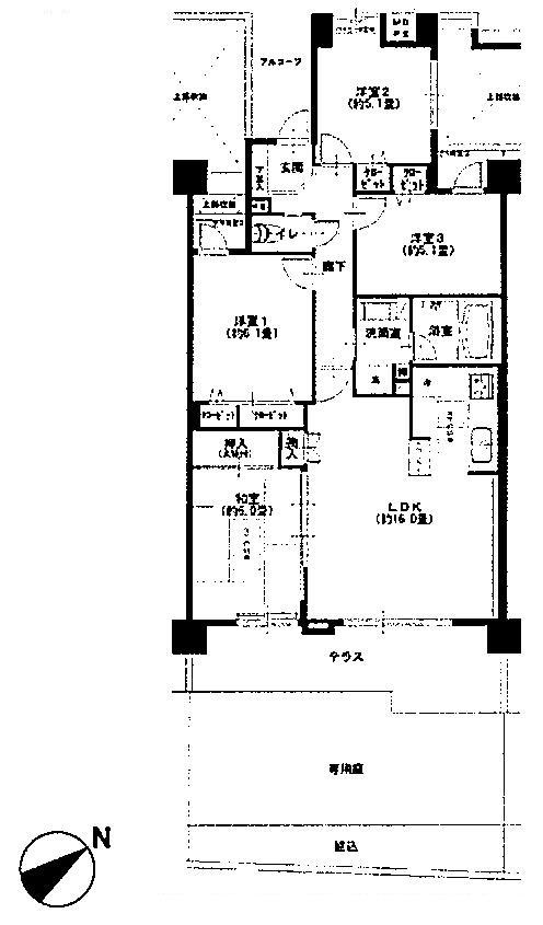 Floor plan. 4LDK, Price 38,900,000 yen, Occupied area 83.01 sq m