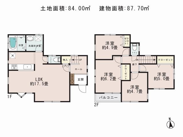 Floor plan. 34,800,000 yen, 4LDK, Land area 84 sq m , Priority to the present situation is if it is different from the building area 87.7 sq m drawings