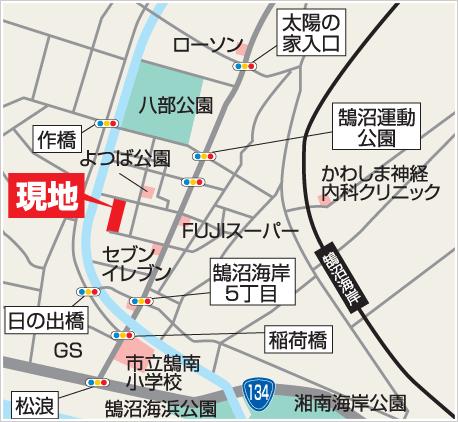 Local guide map. Fujisawa Kugenumakaigan 5-chome, 4-21