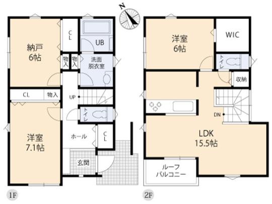 Floor plan. 26,800,000 yen, 2LDK, Land area 108.12 sq m , Building area 89.42 sq m floor plan