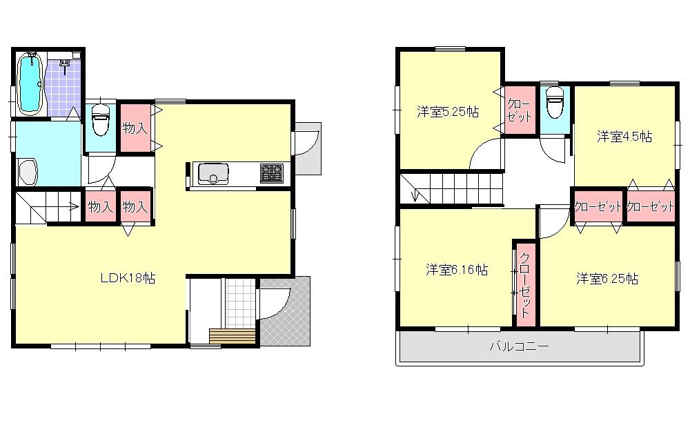 Floor plan. (No.6), Price 35,500,000 yen, 4LDK, Land area 158.67 sq m , Building area 96.05 sq m