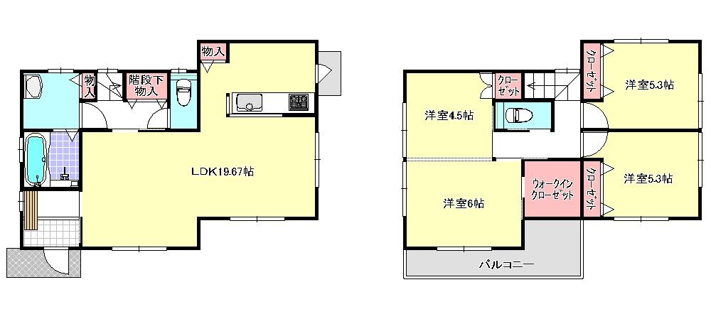 Floor plan. (No.7), Price 35,500,000 yen, 4LDK, Land area 143.98 sq m , Building area 97.7 sq m