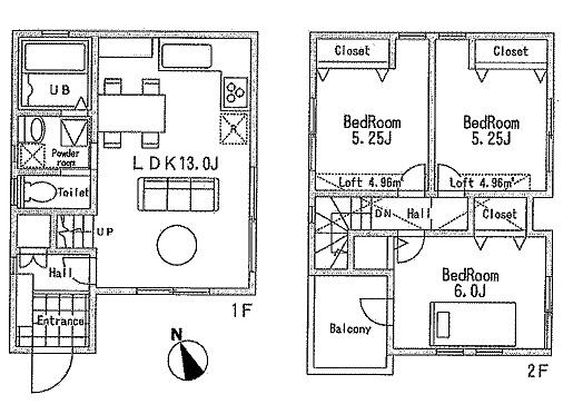 Floor plan. 30,800,000 yen, 3LDK, Land area 86.64 sq m , Building area 69.25 sq m