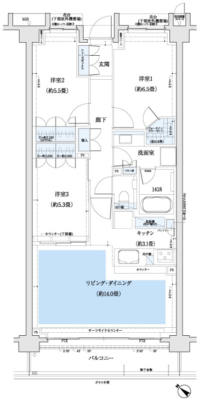 Floor: 3LDK + WIC, the occupied area: 76.13 sq m, Price: 60,980,000 yen, now on sale