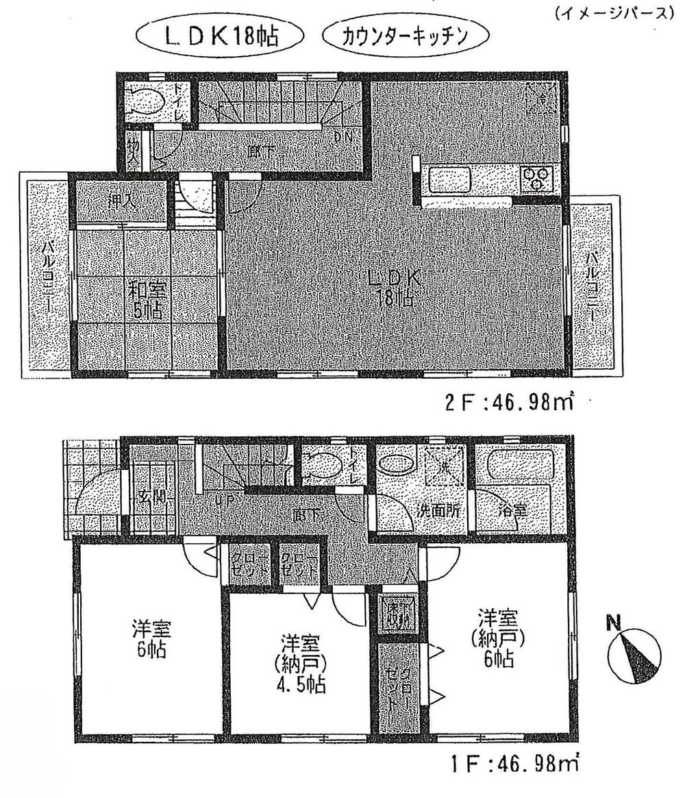 Floor plan. 39,800,000 yen, 2LDK + 2S (storeroom), Land area 119.43 sq m , Building area 93.96 sq m