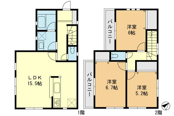 Floor plan. 42,800,000 yen, 3LDK, Land area 99.96 sq m , Building area 79.38 sq m