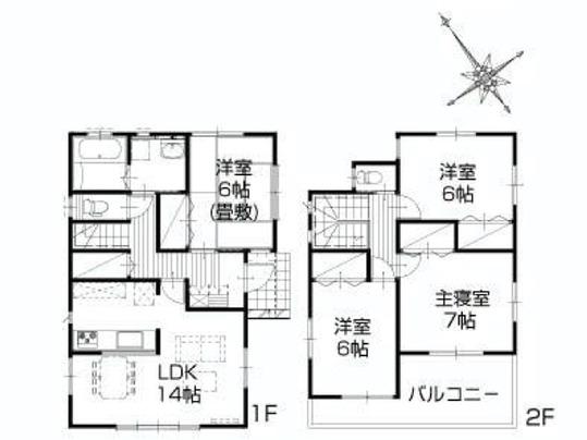 Floor plan. 37,400,000 yen, 4LDK, Land area 130.68 sq m , Building area 96.46 sq m floor plan