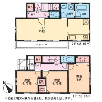Floor plan. 31,800,000 yen, 3LDK, Land area 99.19 sq m , Building area 76.14 sq m