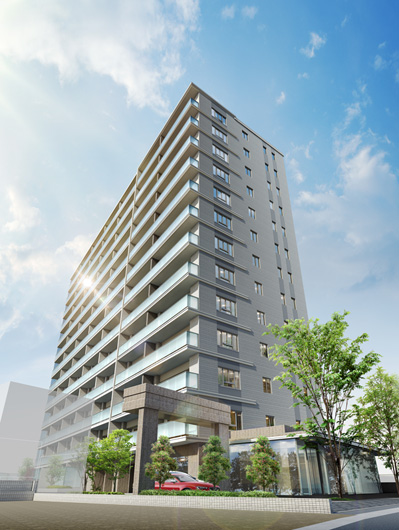 Features of the building.  [Exterior CG] JR "Fujisawa" Station south exit 4-minute walk. All houses southwestward 88 House. We aim to outgoing type modern mansion as a next-generation flagship of Shonan.