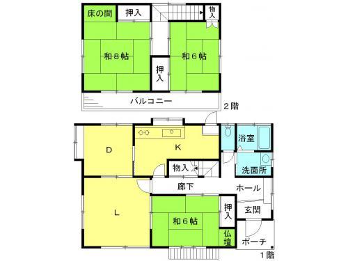 Floor plan. 28.5 million yen, 3LDK, Land area 182.07 sq m , Building area 94.4 sq m