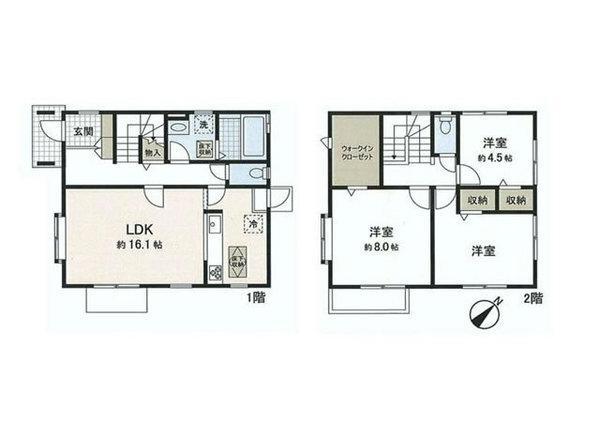 Floor plan. 31,300,000 yen, 3LDK+S, Land area 144.23 sq m , Building area 92.74 sq m