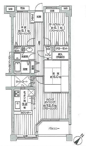 Floor plan. 2LDK+S, Price 24,800,000 yen, Occupied area 71.98 sq m 2LDK + S